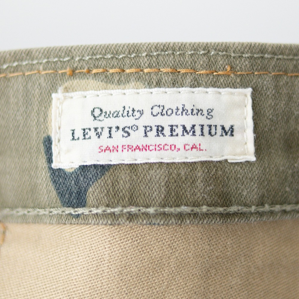 Levi's Lo-Ball Camo Slim Jeans Pants Mens 33 Green Distressed Ripped Camouflage - Picture 10 of 12